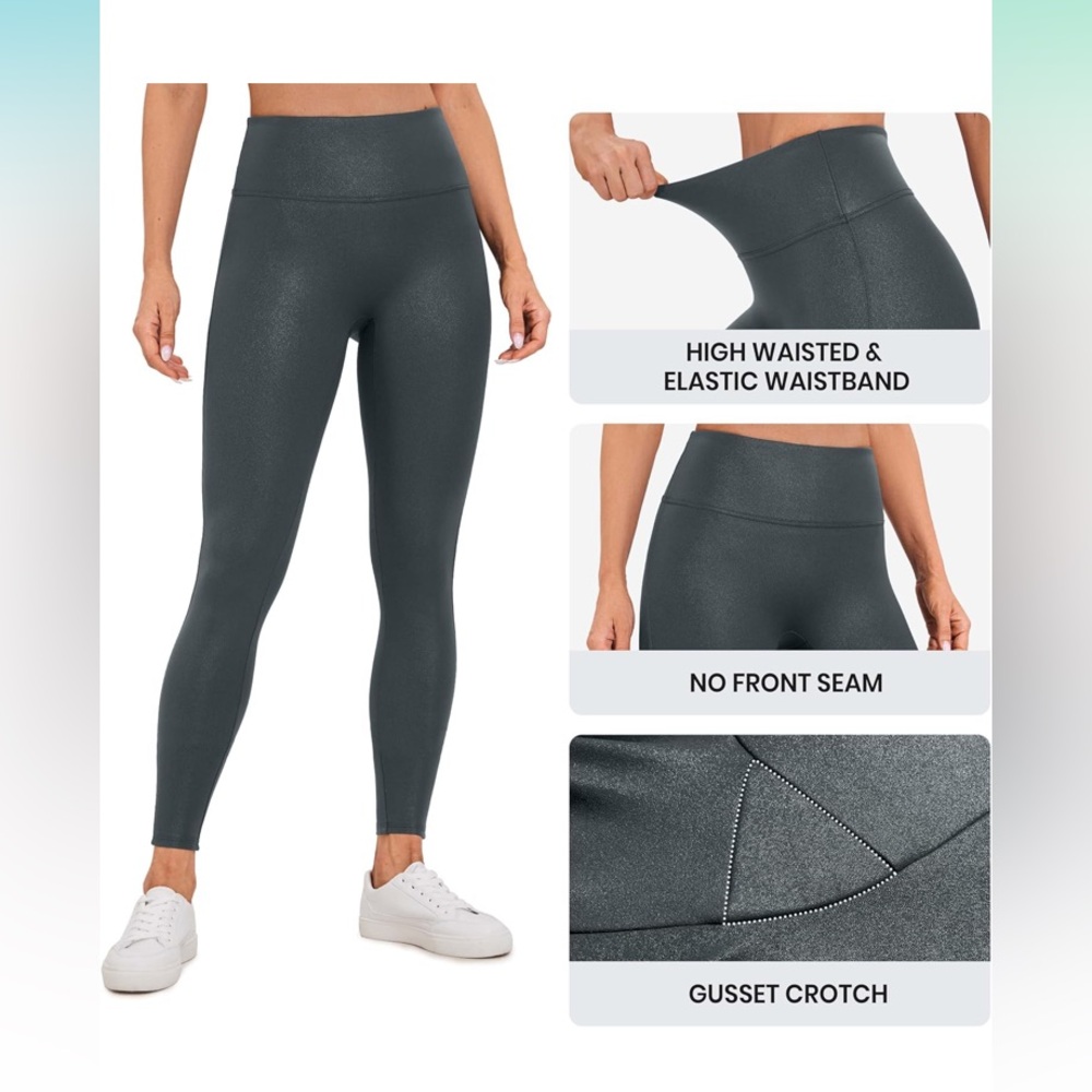 NWT CRZ YOGA Butterluxe Matte Faux Leather Leggings - Picture 6 of 14